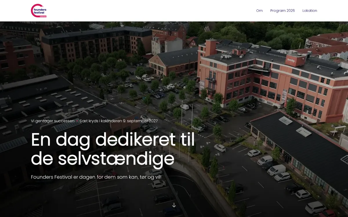 Forsiden af foundersfestival.dk